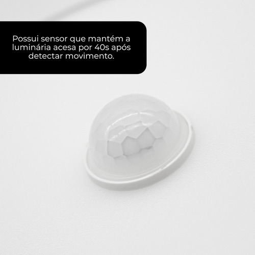 Kit 5 Painel Plafon Sobrepor 18w C/ Sensor Led Redondo Frio