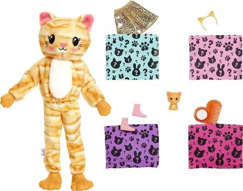 Boneca Barbie Cutie Reveal 10 Surpresas com Mini Pet e Fantasia de Gato  Hhg20 - MP Brinquedos