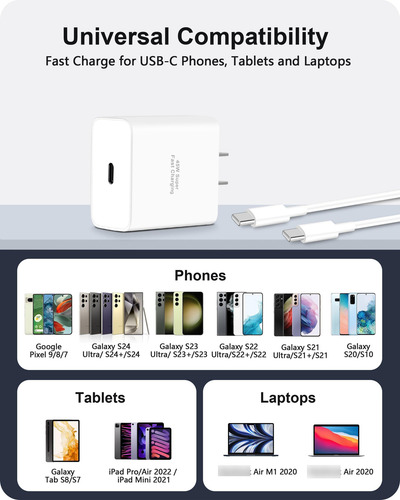 Cargador Rápido Usb C 45w Google Pixel 9/8/7/6 Pro Xl Fold Color