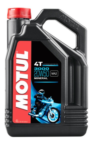 Imagen 1 de 3 de Aceite Para Moto Motul 3000 Mineral 20w50 4 Litros Motocity