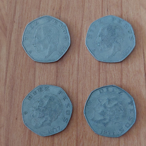 Moneda Mexico Hidalgo Diez Pesos 1977 (Usado)