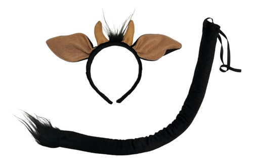 Diadema Y Cola De Animales Disfraz Primavera 2 Pzas Toro