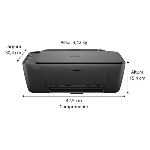 Impressora Hp Multifuncional 3 Em 1 Jato Tinta Wifi Scanner
