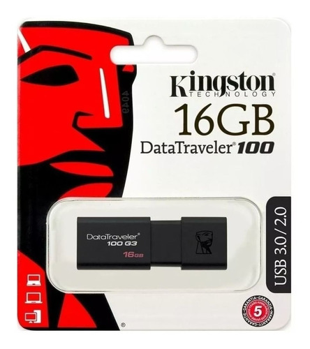 Kingston Pendrive 16gb Datatraveler Dt100 G3 Usb 3.0