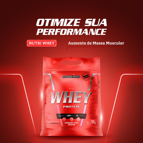 Nutri Whey Protein Pouch Cookies 900g Integralmédica