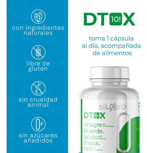Siluzero-dtox 90 Caps. A Base De Té Negro, Raíz De Tejocote
