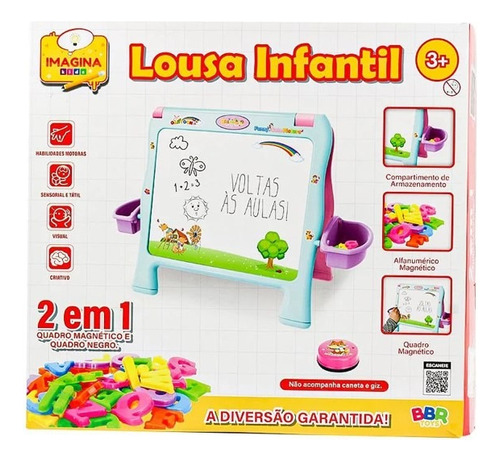 Lousa Infantil 2 Em 1 - Quadro Magnético E Quadro Negro