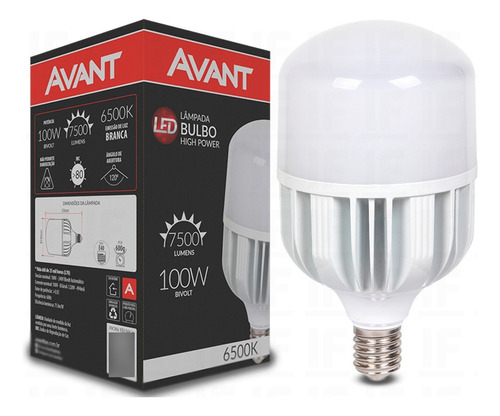 Lâmpada Led 100w Bulbo E40 Bivolt Alta Potência Galpão