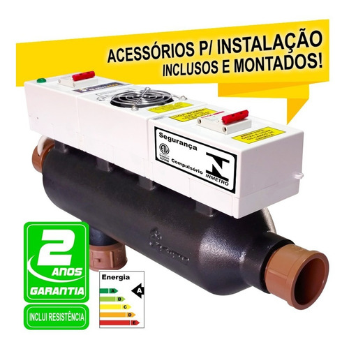 Aquecedor De Piscina Com Ionizador Brinde 40.000 Litros 10kw
