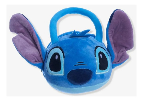 Bolsa De Mão Em Pelúcia Stitch Disney 24x25cm Acambamento Dos Ferragens Azul Cor Azul-aço Correia De Ombro Azul-aço
