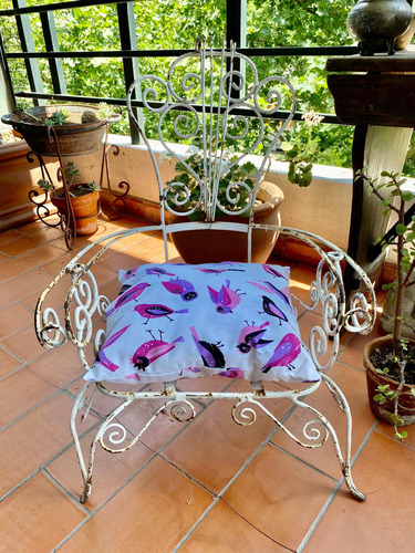 Sillón De Hierro Infantil Antiguo Para Jardín Popi31