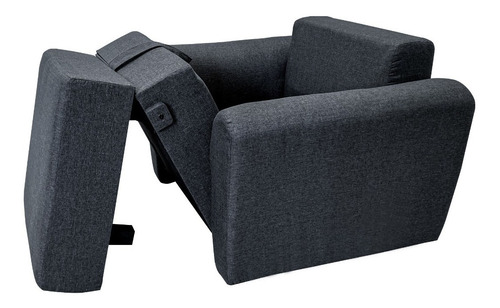 Sofá Cama Sofacama Sala Futón Grecco Mobydec Muebles Color Gris Oscuro