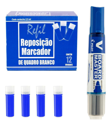 Pincel Marcador De Quadro Branco Pilot Original+ 12 Recargas