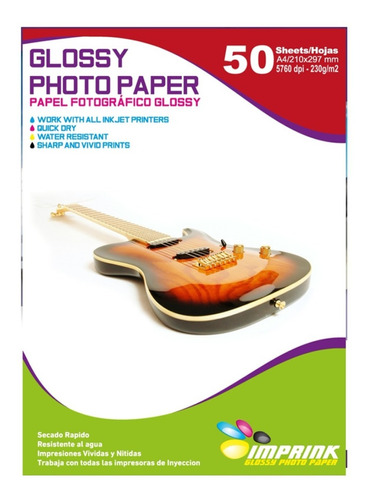 Papel Foto Brillante A4 230gr/100 Hojas..envio Gratis X 4 Un