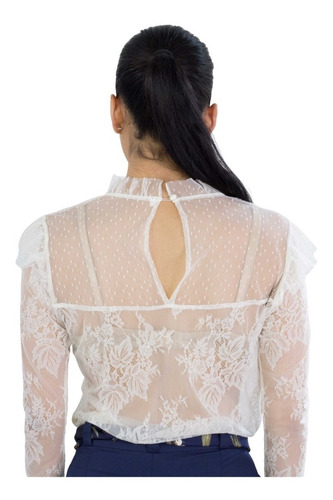 Imagen 2 de 3 de Blusa De Encage Y Manga Larga