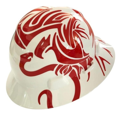 Casco Seg Msa Blanco Con Reflejante Rojo De Aguila