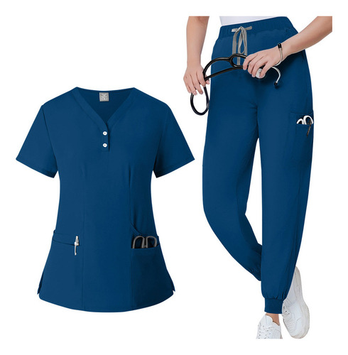 Conjuntos De Ropa De Trabajo Con Uniforme Médico Para Mujer