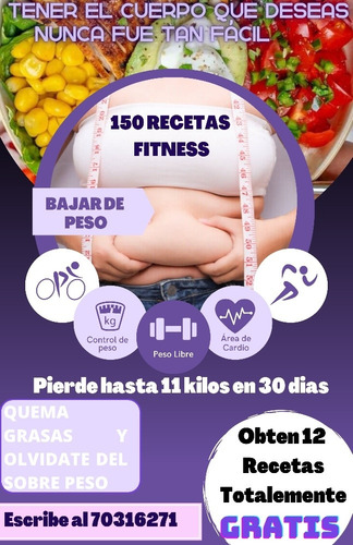 Imagen 1 de 1 de Recetario De 150 Comidas Para Adelgazar, Comer Rico, Sano