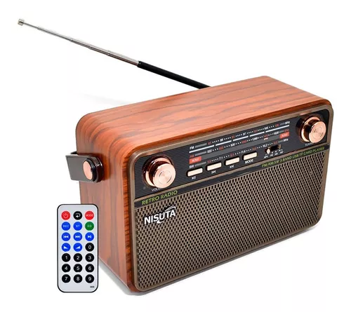 Radio Vintage Retro Recargable Con Control Remoto Am/fm Bt