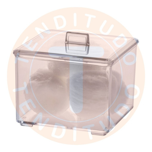 Imagem 2 de 5 de Organizador Porta Algodão Cotonete Acrílico C/ Tampa