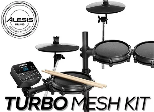 Alesis Turbo Mesh Kit – Batería Electrónica Musical de 7 Piezas de Malla,  100+ Sonidos, 30 Pistas de Acompañamiento, Bastidor de Acero de Gran  Robustez, Cables, Baquetas y Llave de Batería : : Instrumentos  musicales
