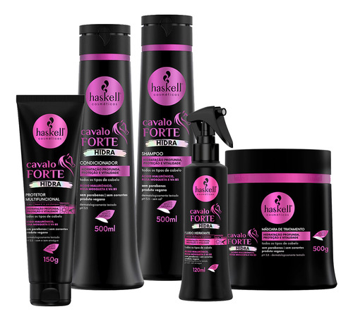 Kit Haskell Cavalo Forte Hidra Sh Cond Másc + Multi + Fluído