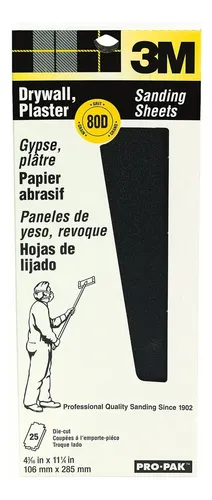 250 Lijas 3m 10.6cm X 28.5cm Yeso Pared Grano 80