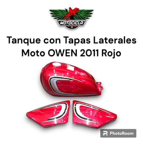 Tanque Con Tapas Para Moto Owen 2011 Rojo