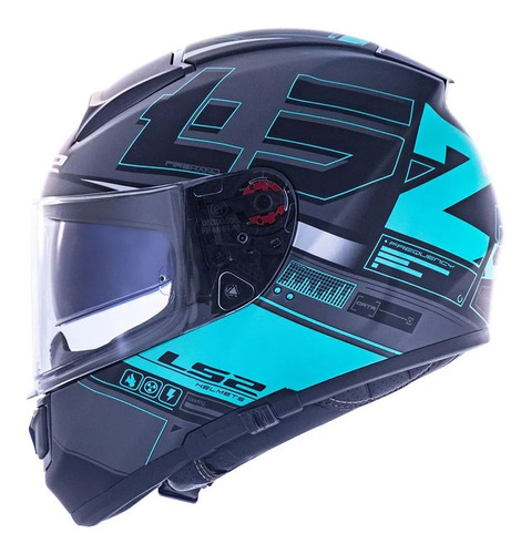 Capacete Fechado Ls2 Ff397 Vector Evo Frequency Verde Fosco