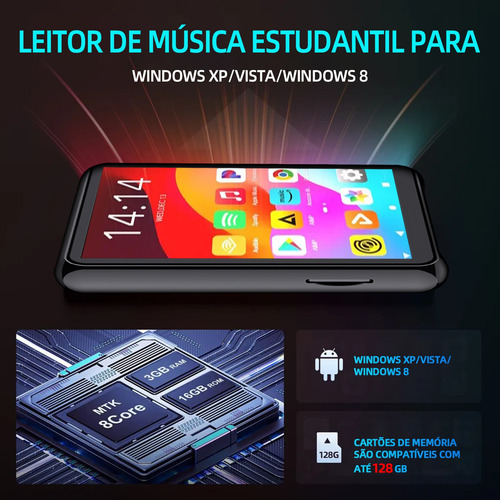 Mp4 Play Leitor De Mp3 E Mp4 Com Tela De 1,77'' Gn-406
