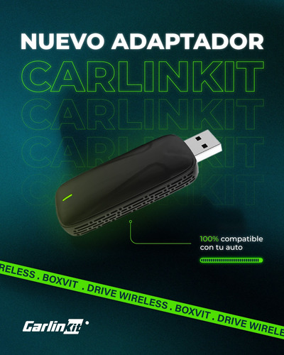 Carlinkit 6.0 Apple Carplay/android Auto Inalambrico Negro