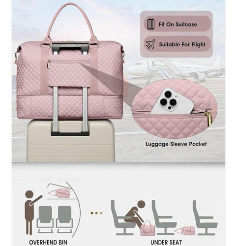 Bolsa De Viaje 2 Piezas. Con Compartimento Para Zapatos Nude Lisa