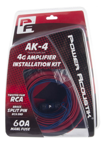 Kit De Instalación Cal 4 Amplificador Power Acoustik Ak-4