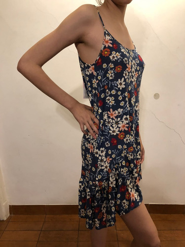Vestido Muaa Claribelazul Florado Talle M Nuevo!