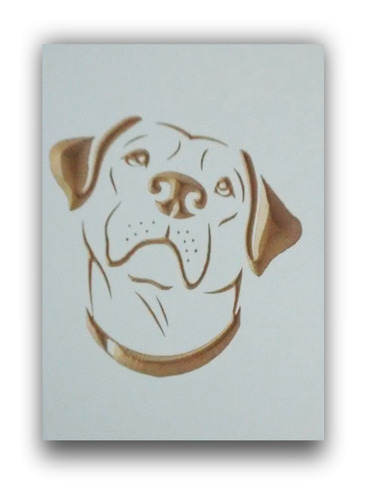 Quadro Entalhado Em Madeira - G - Labrador - Cachorro 