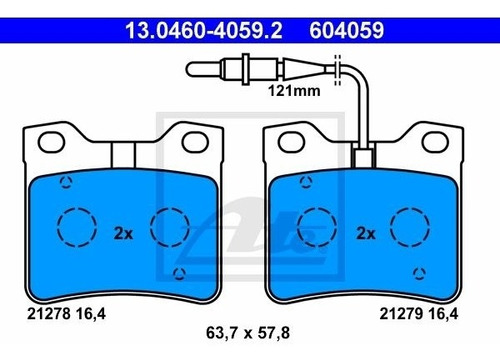 Balatas Traseras Peugeot 406 2.0 Hdi 110 2002 (8b) 106hp Ate