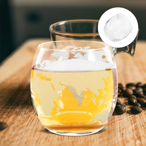 Juego De Vasos De Vidrio Transparente 450 Ml 2 Piezas Mapa M