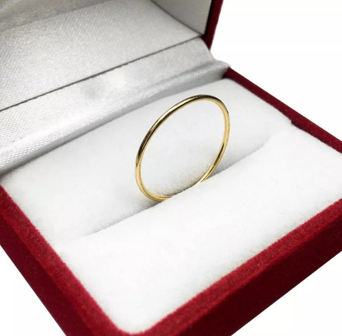 Anillo Oro 18 K Hilo Liso Boda Unisex Mujer