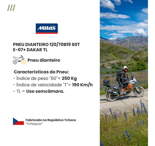 Pneu R 1200 Gs Tiger 1200 120/70 19 Mitas Dianteiro