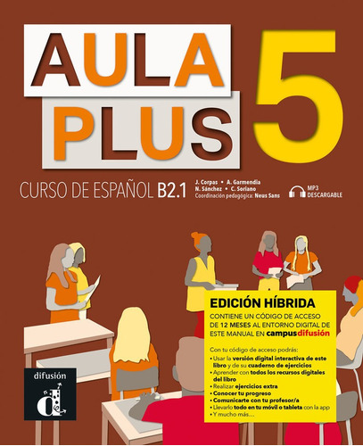 Aula Plus 5 Ed.hibrida L. Del Alumno, De Corpas, Jaime. Editorial Difusion Centro De Investigacion Y Publicaciones D, Tapa Blanda En Español