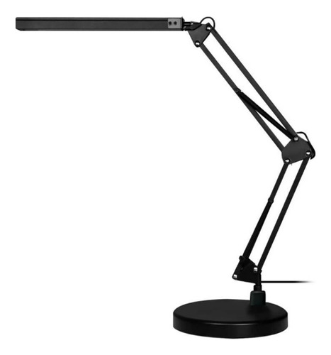 Lámpara Led De Mesa Genérica, Brazo Negro, Pantalla Plástica