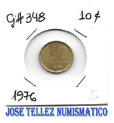 Moneda Argentina 10 Centavos 1976 Cj# 348 Palermo