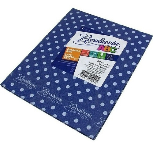 Cuaderno Rivadavia Abc Rayado Td Lunares 19x23 50h 5099 Color Azul c/lun