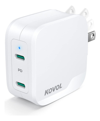 Kovol Sprint - Cargador De Pared Doble Usb C, Bloque De Carg