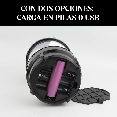 Linterna Farol Led Proyector Disco Usb Fiestas Camping Luz Blanco Negro