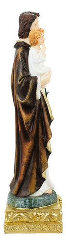 Imagen religiosa realista de San José con Jesús en su regazo, 22,5 cm, color coloreado