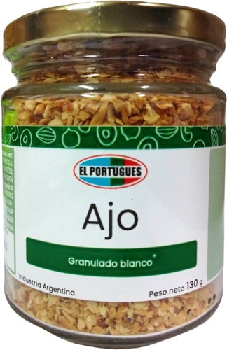 Ajo Granulado Blanco X 130gr En Frasco - El Portugues -