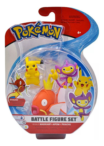 Pokemon Set De Figuras Magikarp Aipom Pikachu Ruz