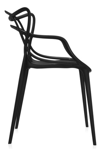Silla Comedor Master Apilables Alta Resistencia X2 Unidades Estructura de la silla Negro Asiento Plástico Diseño de la tela Polipropileno