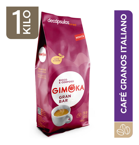 Café Tostado En Granos Gimoka Italia Gran Bar X 1 Kg.